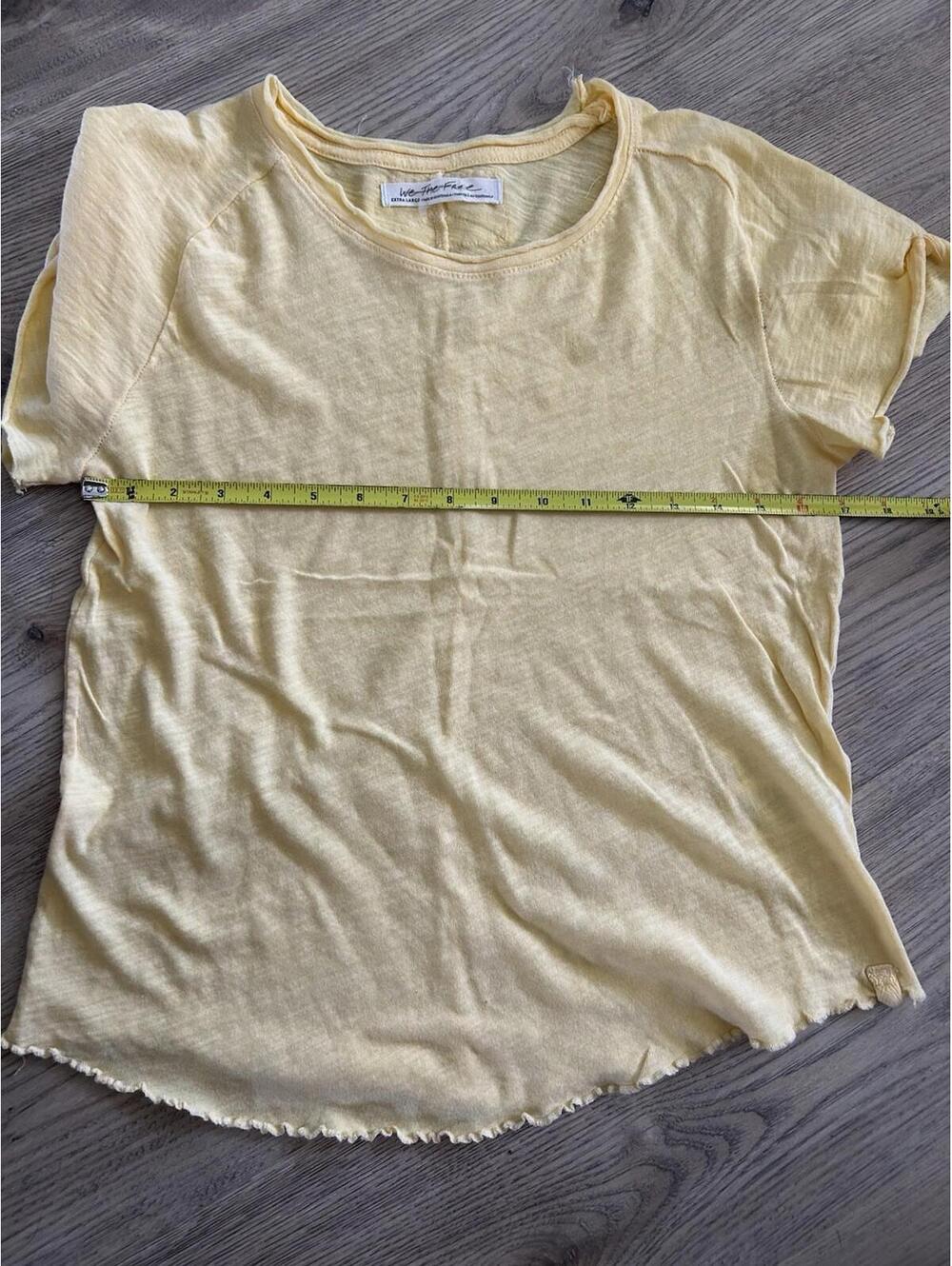 Free People We The Free Be My Baby Tee in Yellow Butter Size XLarge NWOT - Picture 4 of 6